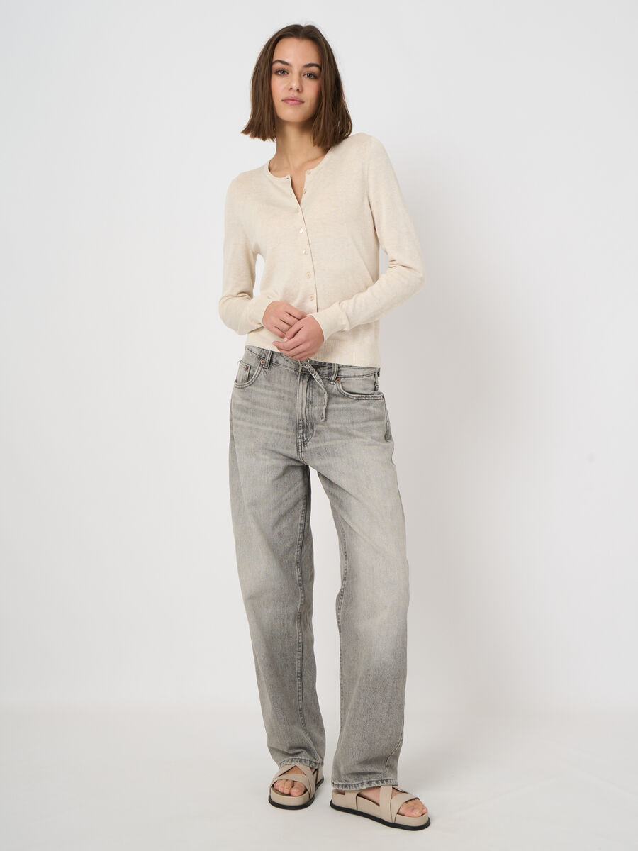 Fine-knit cotton-blend cardigan image number 2