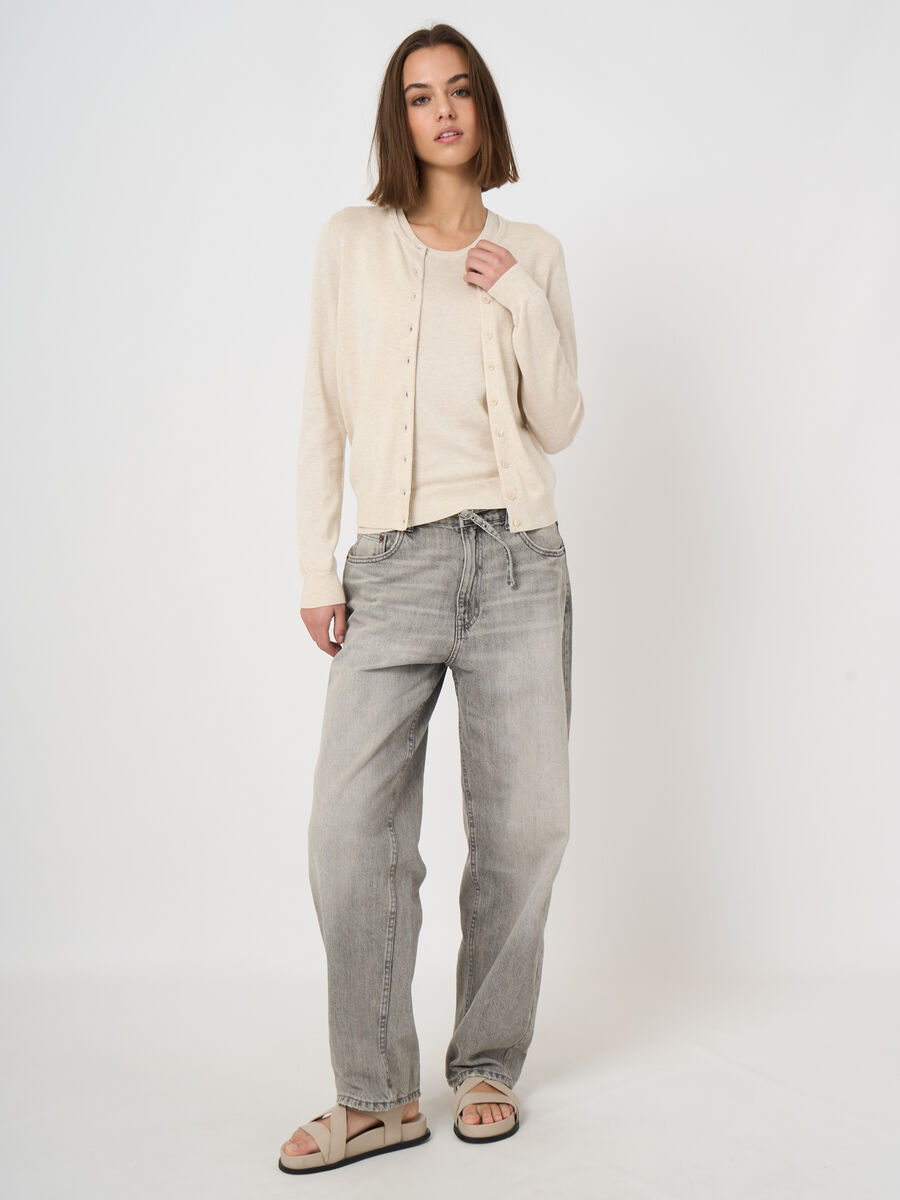 Fine-knit cotton-blend cardigan image number 4