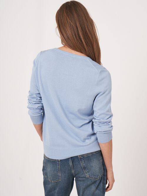 Basic Feinstrick-Strickjacke aus Baumwollmischung