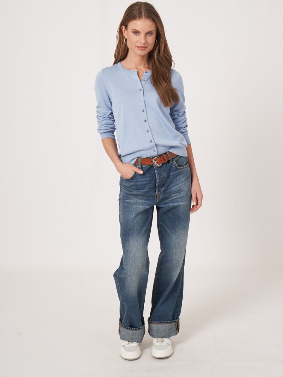 Feinstrick-Cardigan aus Baumwollmix mit Knopfleiste image number 5