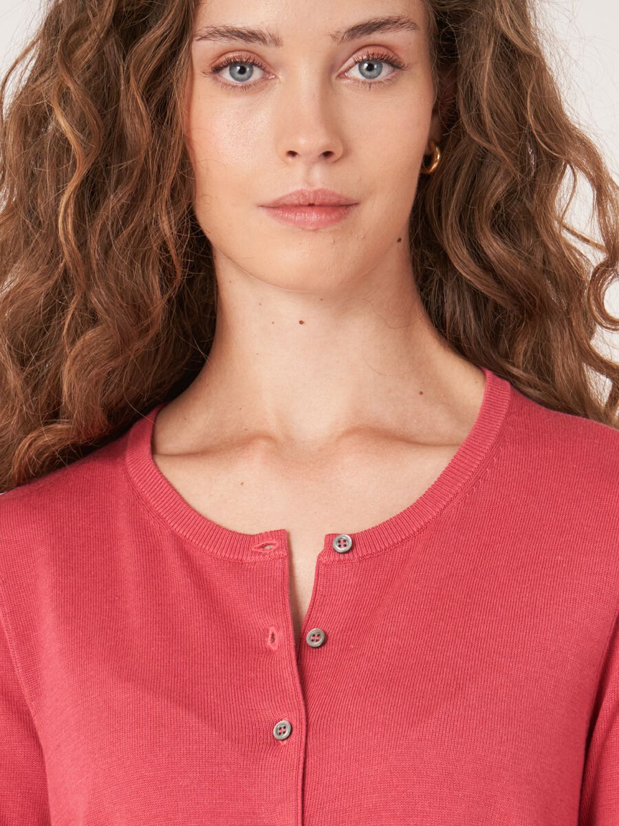 Basic Feinstrick-Strickjacke aus Baumwollmischung image number 4