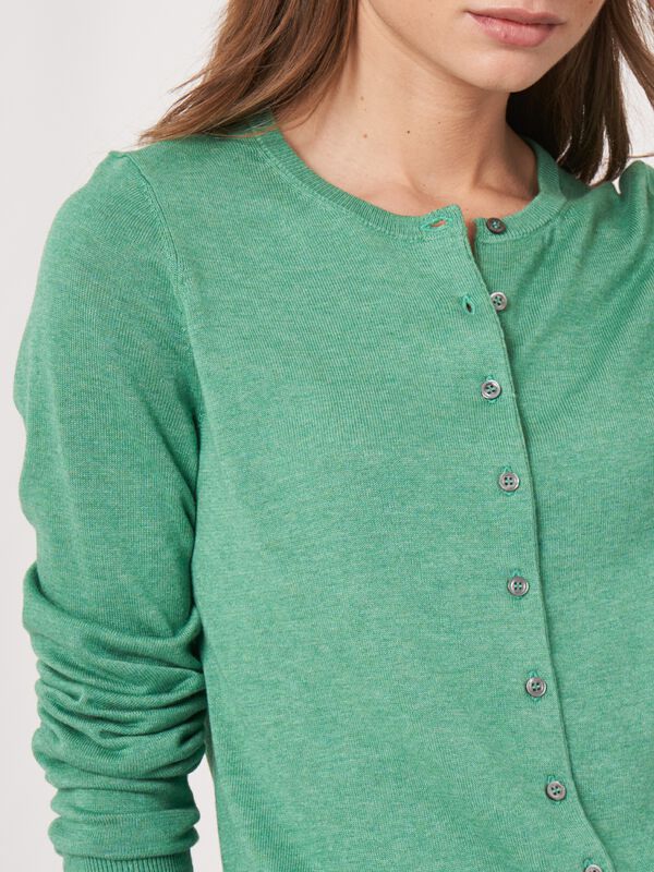 Basic fijn gebreid cardigan in katoenmix image number 2