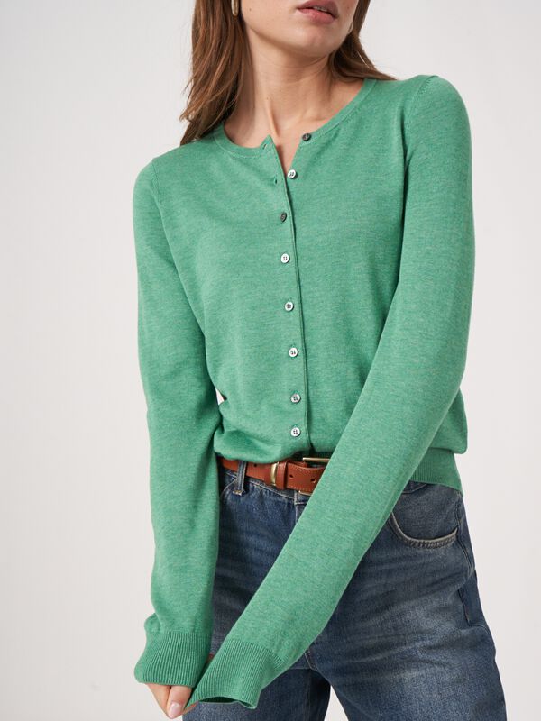 Basic fijn gebreid cardigan in katoenmix image number 3