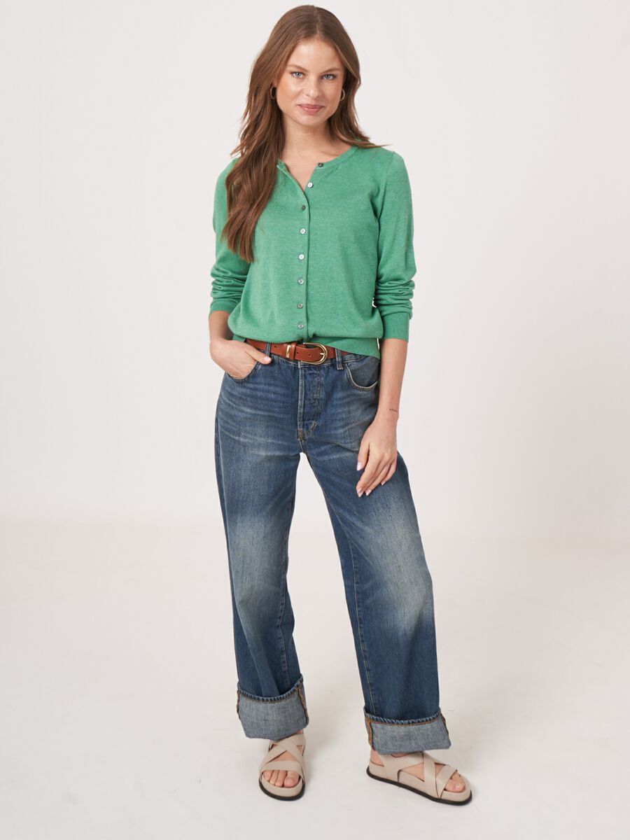 Basic Feinstrick-Strickjacke aus Baumwollmischung image number 4