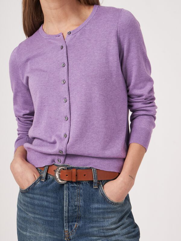 Basic Feinstrick-Strickjacke aus Baumwollmischung image number 2