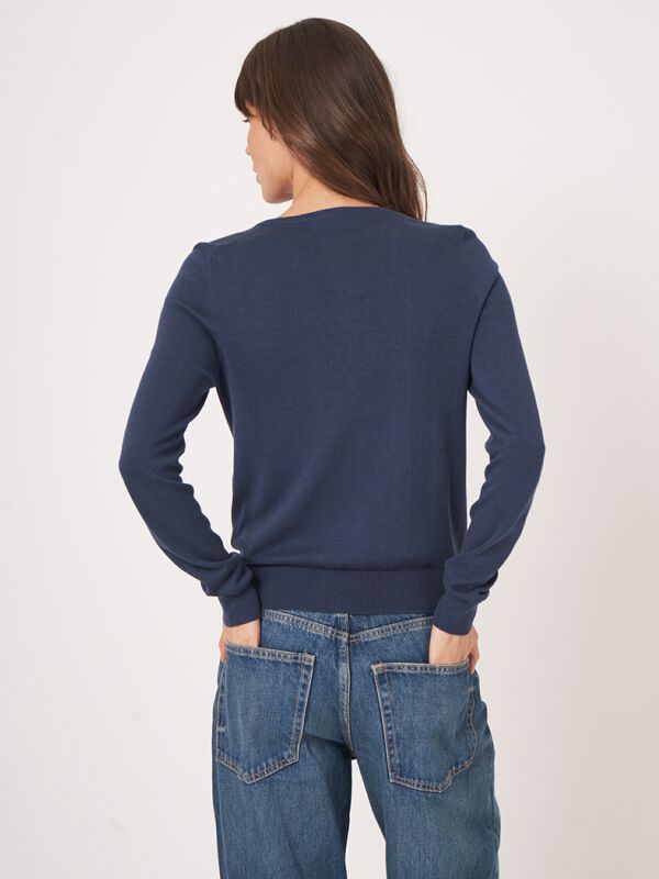 Basic Feinstrick-Strickjacke aus Baumwollmischung image number 4