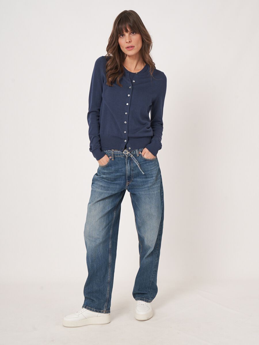 Basic fijn gebreid cardigan in katoenmix image number 5