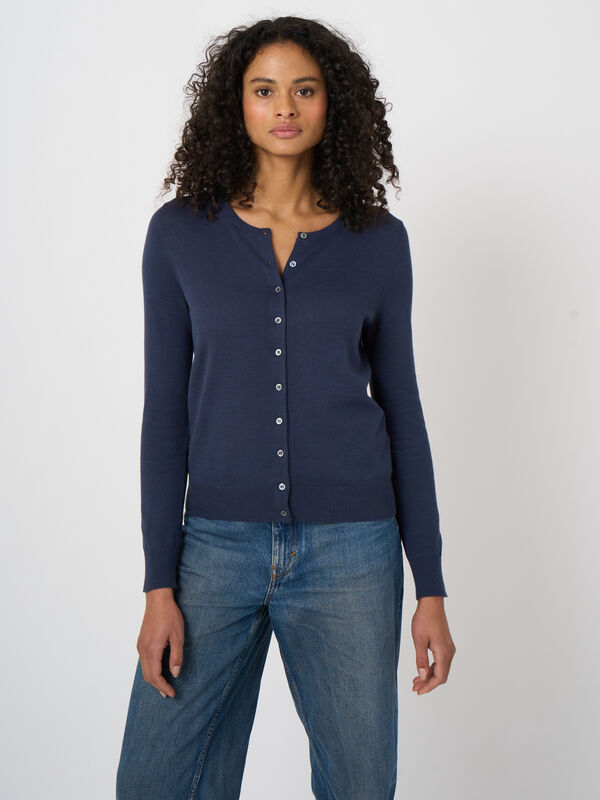 Feinstrick-Cardigan aus Baumwollmix mit Knopfleiste image number 1