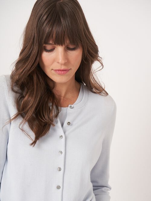 Basic fijn gebreid cardigan in katoenmix