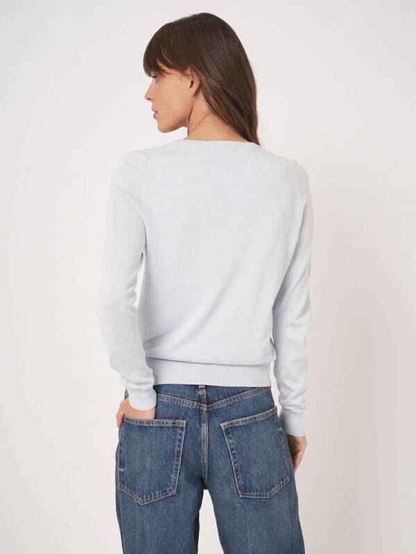 Basic fijn gebreid cardigan in katoenmix image number 3