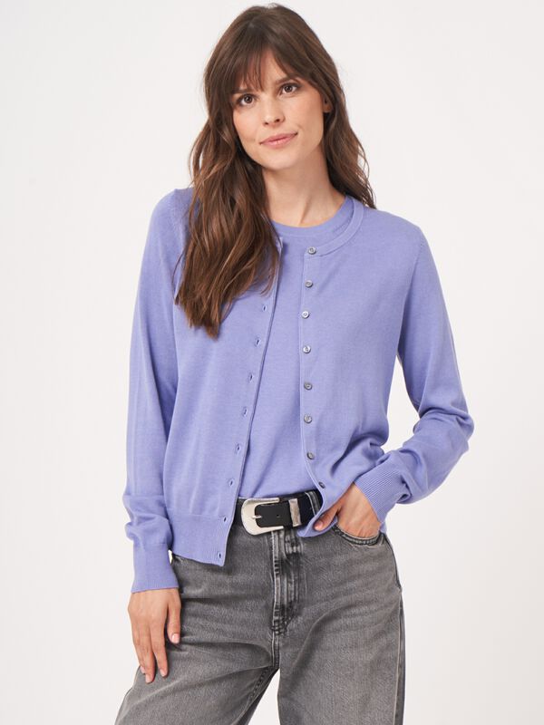 Basic fijn gebreid cardigan in katoenmix image number 4