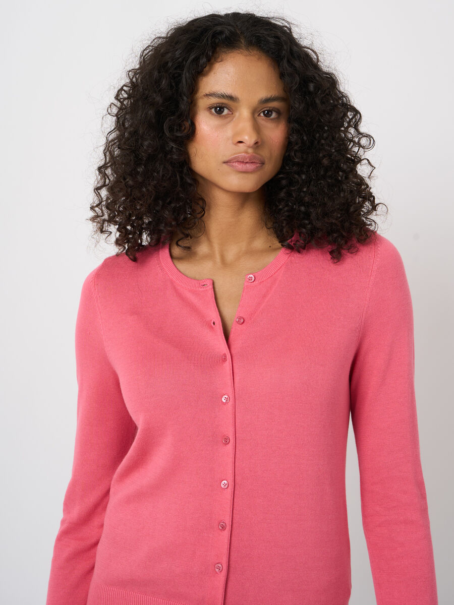 Fine-knit cotton-blend cardigan image number 2