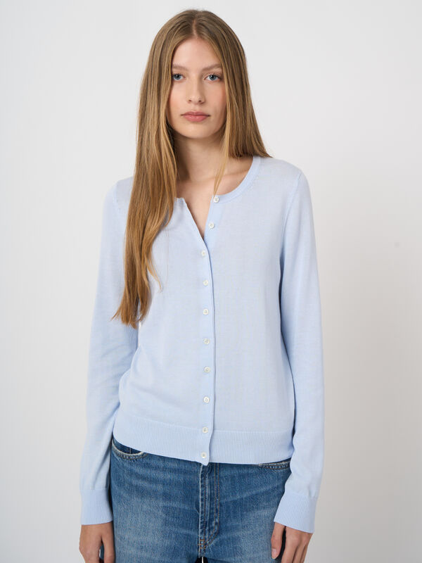Feinstrick-Cardigan aus Baumwollmix mit Knopfleiste image number 2