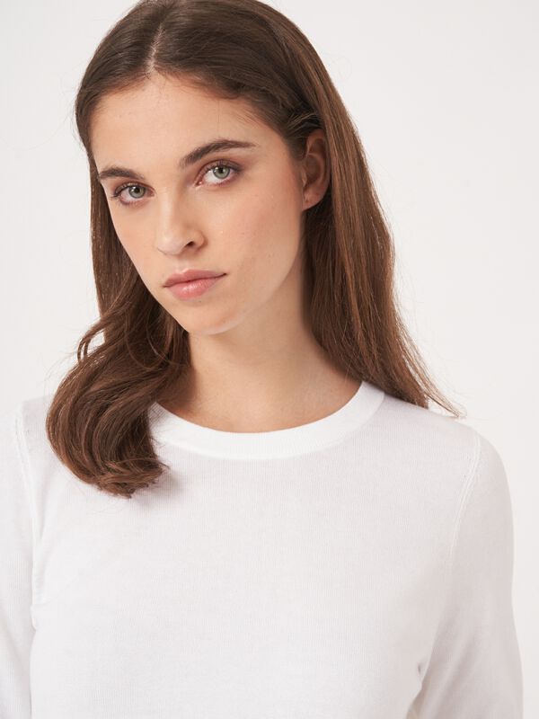 Basic-Kurzarm-Pullover aus Baumwollmischung image number 3