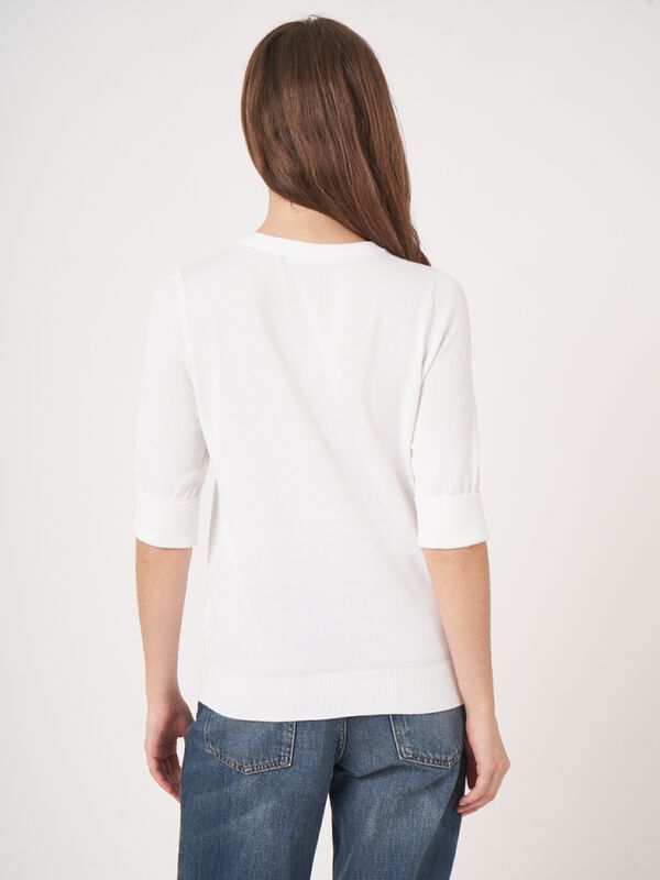 Basic-Kurzarm-Pullover aus Baumwollmischung image number 5