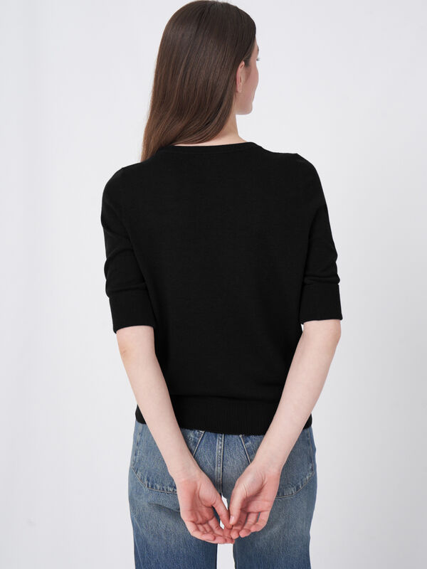 Fine-knit cotton-blend cardigan image number 4