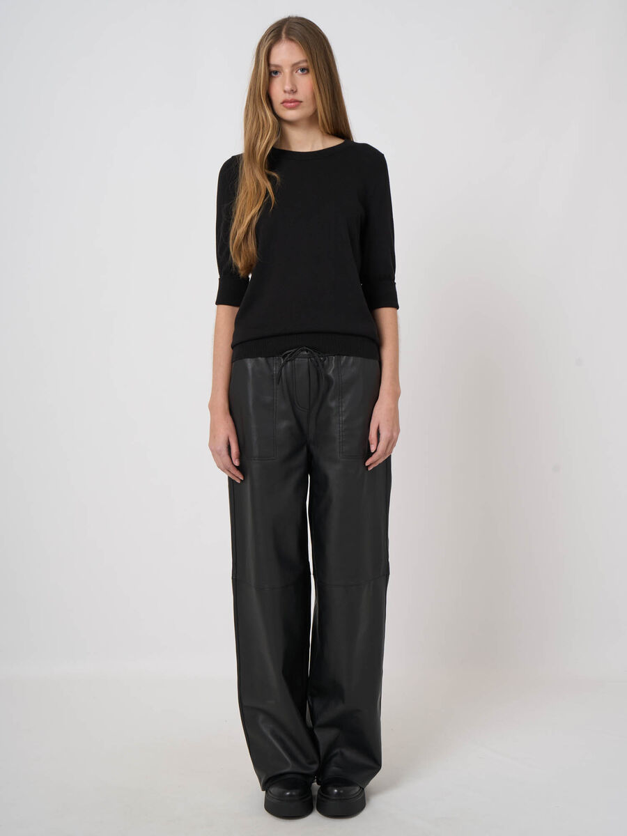 Pull maille fine coton m&eacute;lang&eacute; respirant &ndash; REPEAT cashmere image number 2