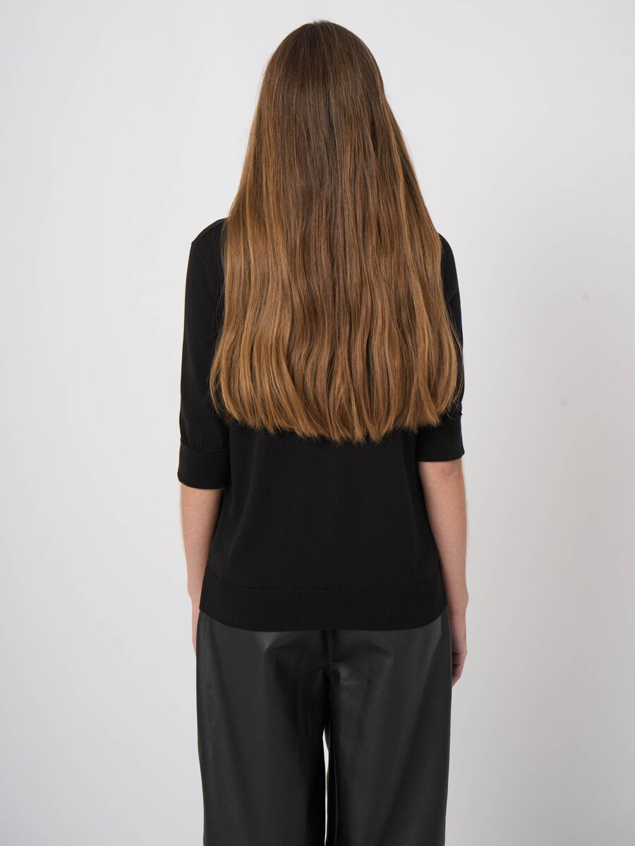 Pull maille fine coton m&eacute;lang&eacute; respirant &ndash; REPEAT cashmere image number 4