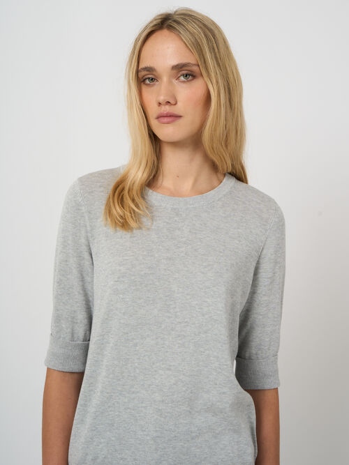Pull maille fine coton m&eacute;lang&eacute; respirant &ndash; REPEAT cashmere