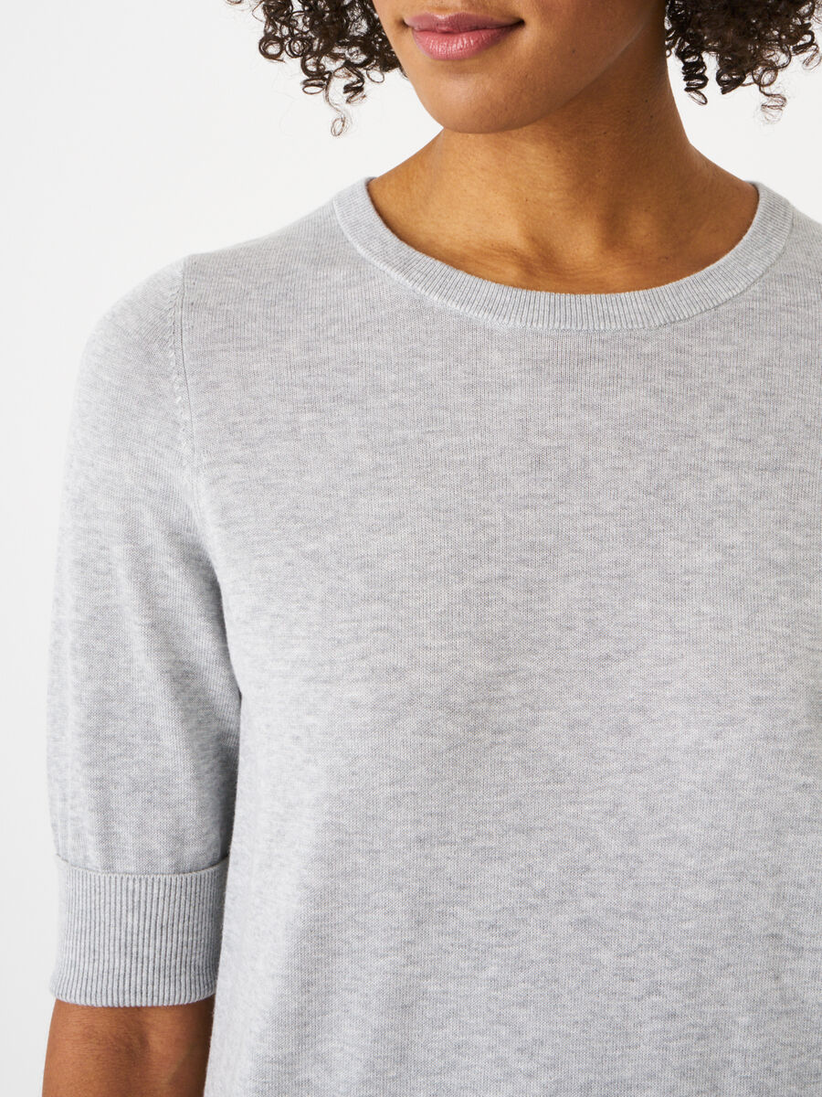 Basic-Kurzarm-Pullover aus Baumwollmischung image number 2