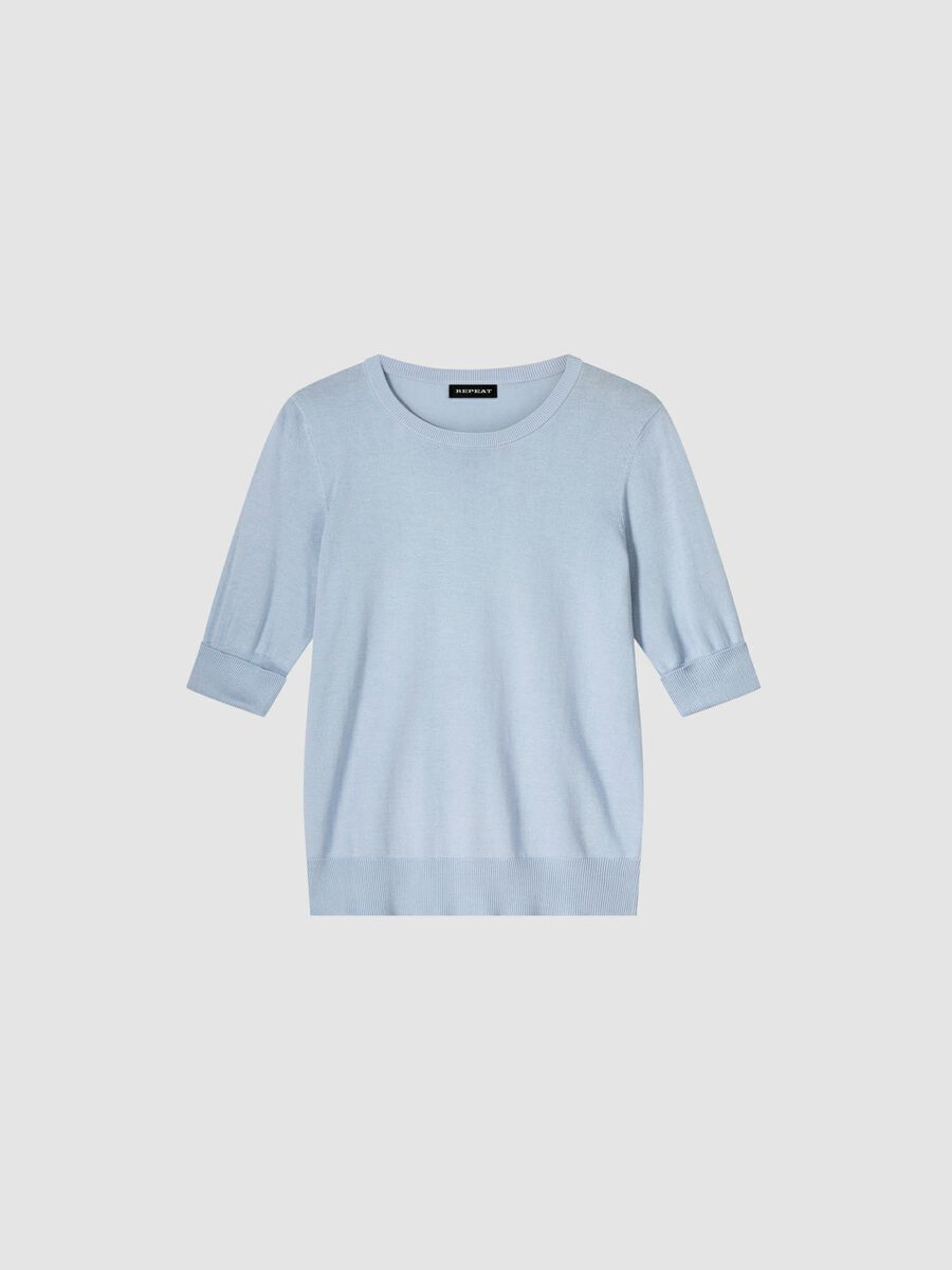 Pull maille fine coton m&eacute;lang&eacute; respirant &ndash; REPEAT cashmere image number 1