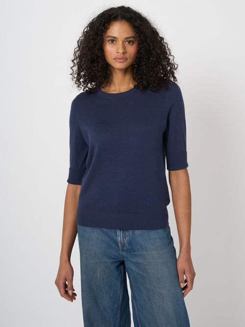 Pull maille fine coton m&eacute;lang&eacute; respirant &ndash; REPEAT cashmere