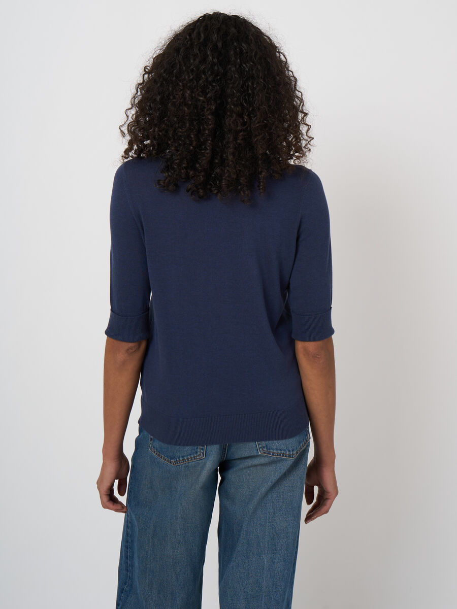 Pull maille fine coton m&eacute;lang&eacute; respirant &ndash; REPEAT cashmere image number 3