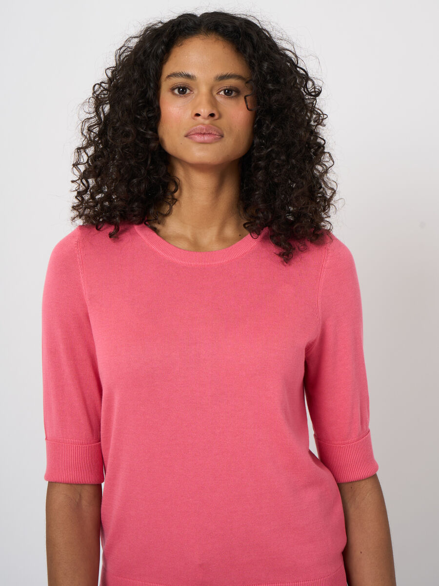 Pull maille fine coton m&eacute;lang&eacute; respirant &ndash; REPEAT cashmere image number 0