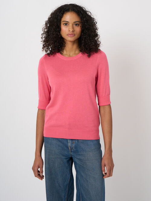 Pull maille fine coton m&eacute;lang&eacute; respirant &ndash; REPEAT cashmere