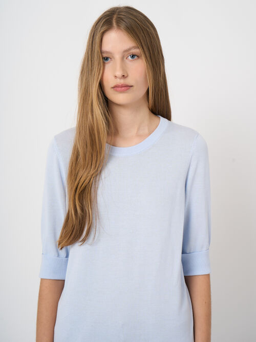 Pull maille fine coton m&eacute;lang&eacute; respirant &ndash; REPEAT cashmere