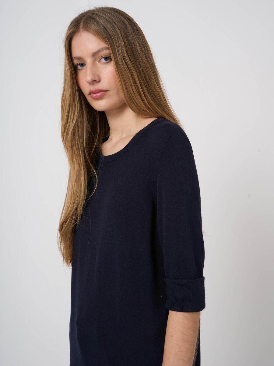 Pull maille fine coton m&eacute;lang&eacute; respirant &ndash; REPEAT cashmere image number 3