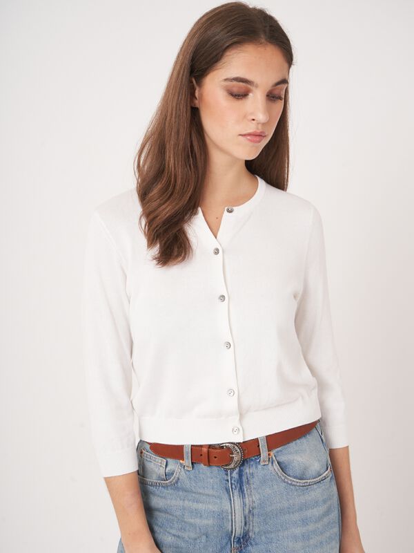 Basic Kurzarm-Pullover aus Baumwollmischung image number 1