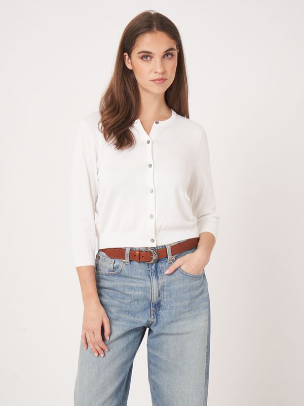 Basic Kurzarm-Pullover aus Baumwollmischung image number 2