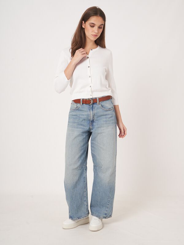 Basic Kurzarm-Pullover aus Baumwollmischung image number 4