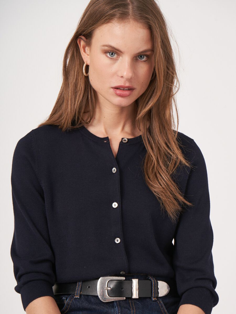 Basic Kurzarm-Pullover aus Baumwollmischung image number 2