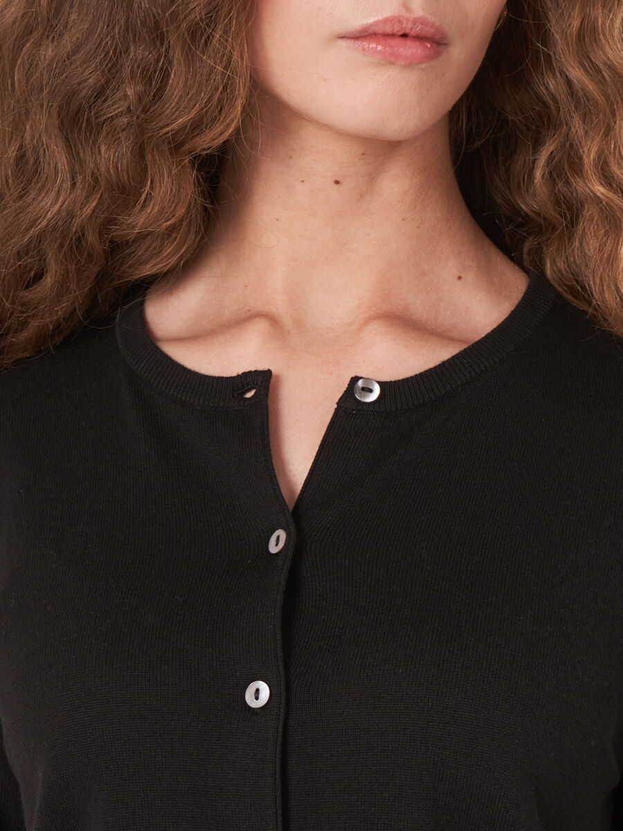 Kort vest met ronde hals van katoenmix image number 3