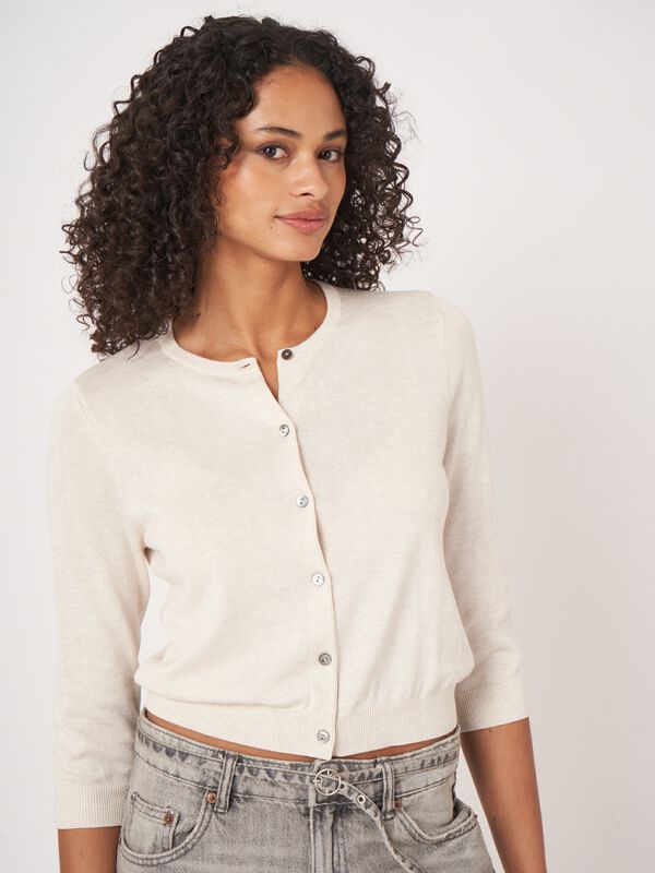 Basic Kurzarm-Pullover aus Baumwollmischung image number 2