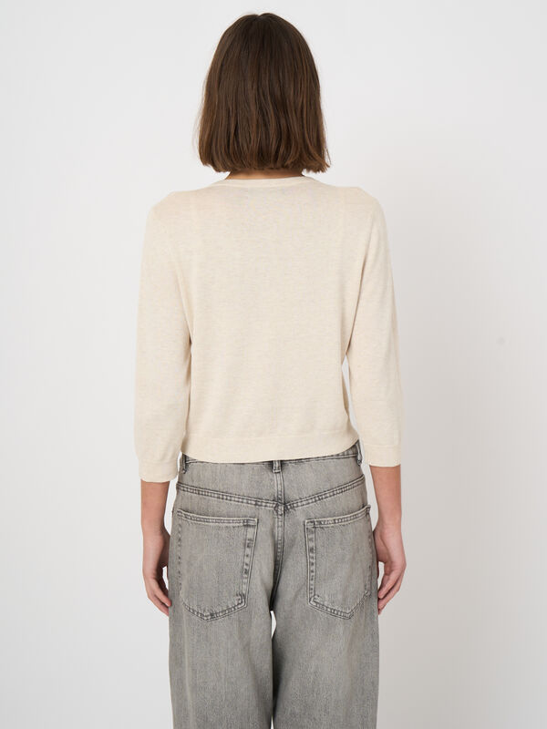 Kurz geschnittener Feinstrick-Cardigan aus Baumwollmix image number 2