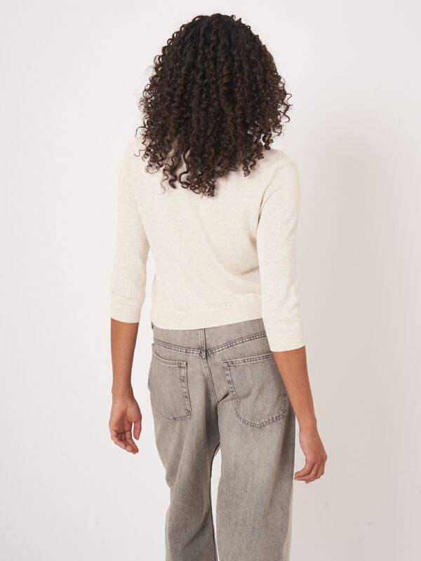 Basic Kurzarm-Pullover aus Baumwollmischung image number 4