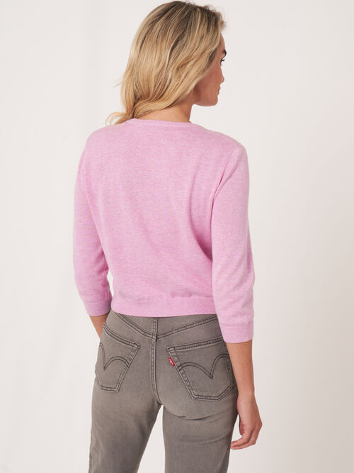 Kort vest met ronde hals van biologisch katoen