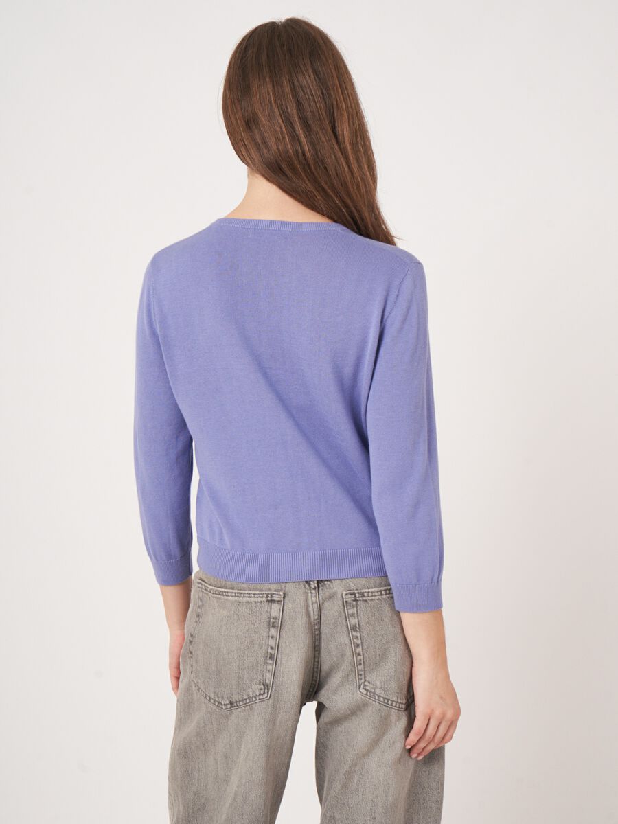 Kort vest met ronde hals van katoenmix image number 2