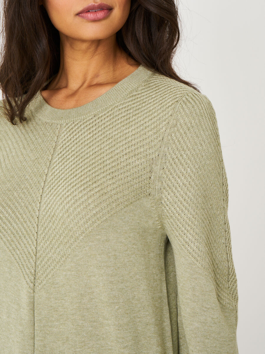 Sweater with long puff sleeves and textured details image number 2