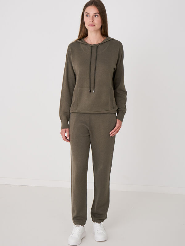 Organic cotton blend knitted sweatpants image number 3