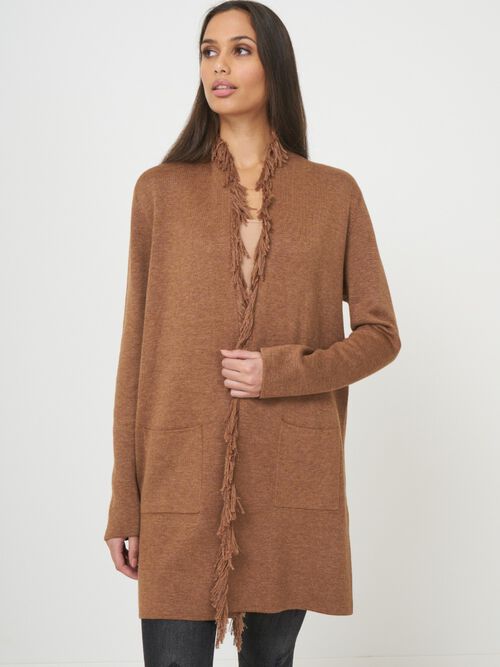 Vest met franje, zakken en ceintuur