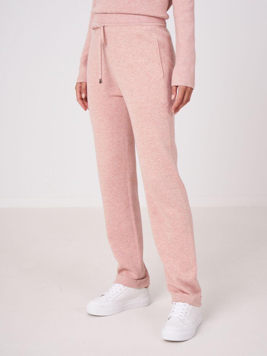 Knitted cotton blend jogging pants image number 0