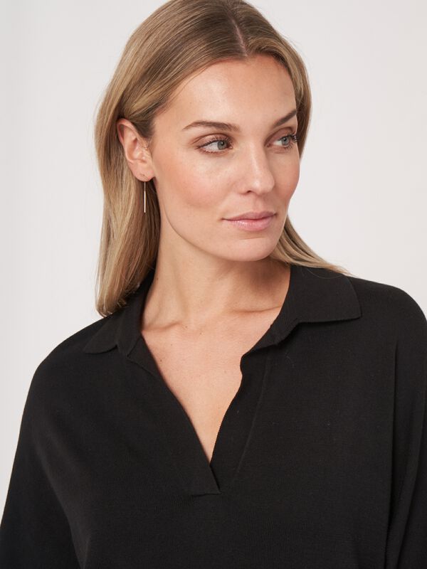 Cotton blend polo neck sweater image number 2