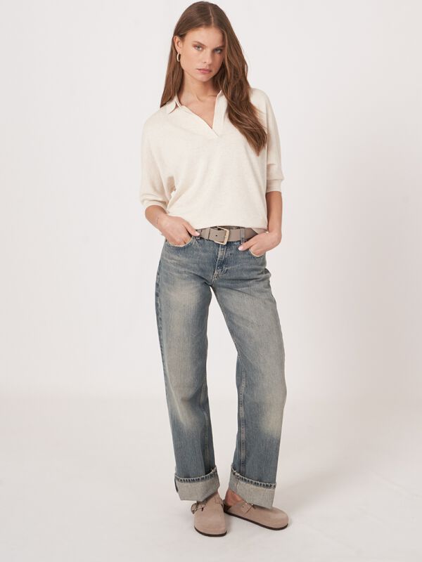 Cotton blend polo neck sweater image number 4