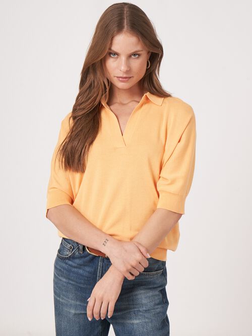 Trui in katoen-mix met polokraag