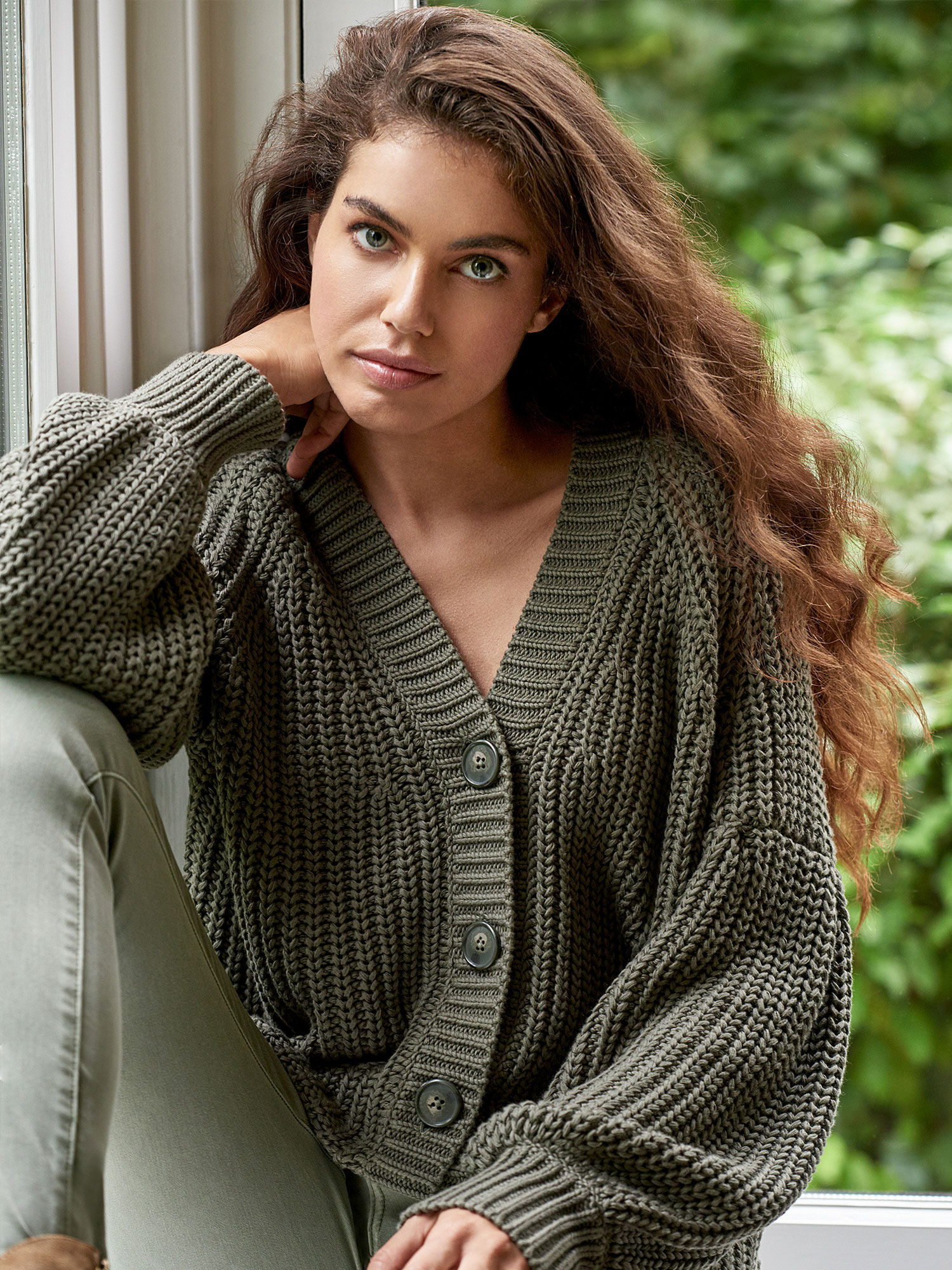 Chunky knit cotton outlet cardigan