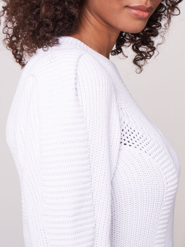 Rippenstrick-Pullover mit Puff-Schultern image number 2